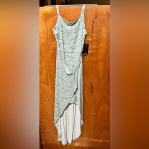 Floral Wrap Dress in Light Green